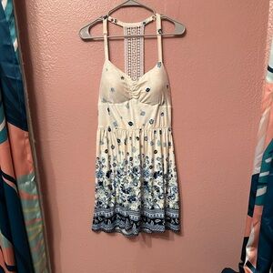 No Boundaries Cream and Blue Dress